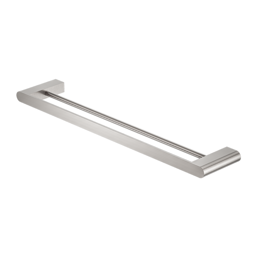 Nero Bianca Double Towel Rail 600Mm - Brushed Nickel
