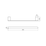 Nero Bianca Hand Towel Rail - Brushed Gold
