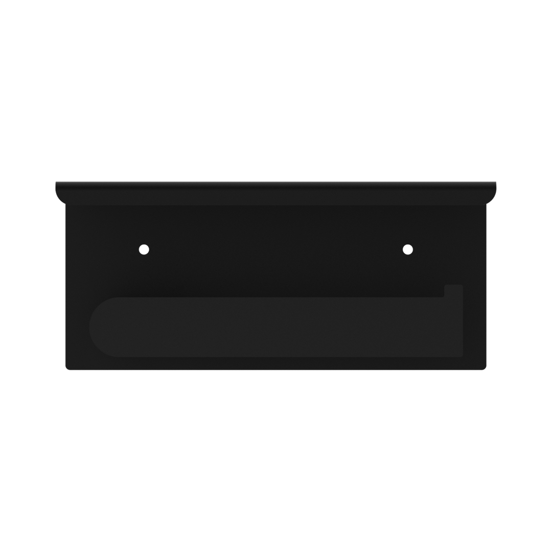 Bianca Nero Toilet Roll Holder With Shelf - Matt Black