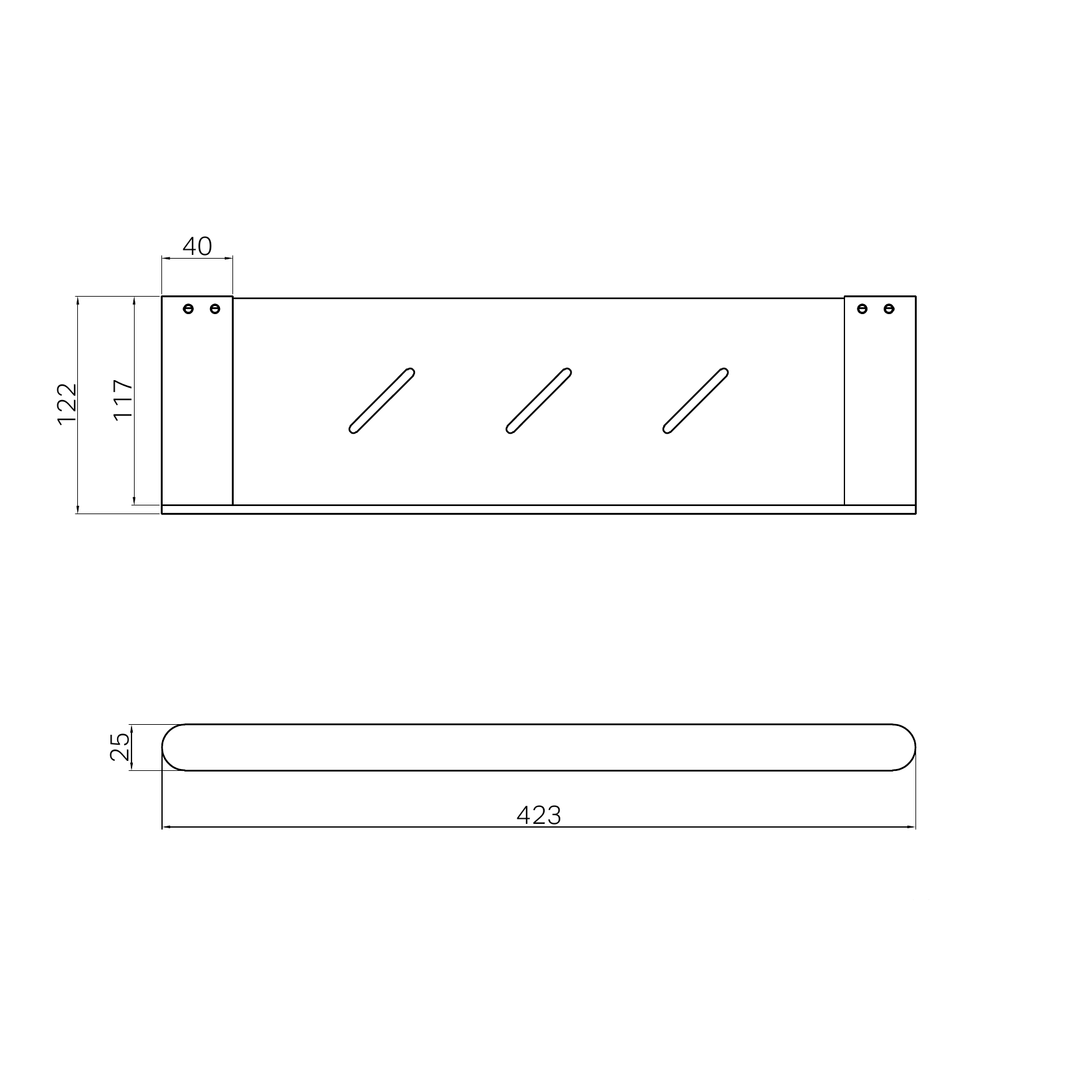 Bianca Nero Shower Shelf - Brushed Nickel