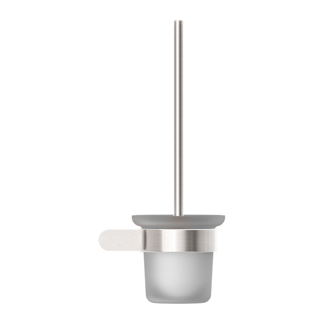 Nero Bianca Toilet Brush Holder - Brushed Nickel