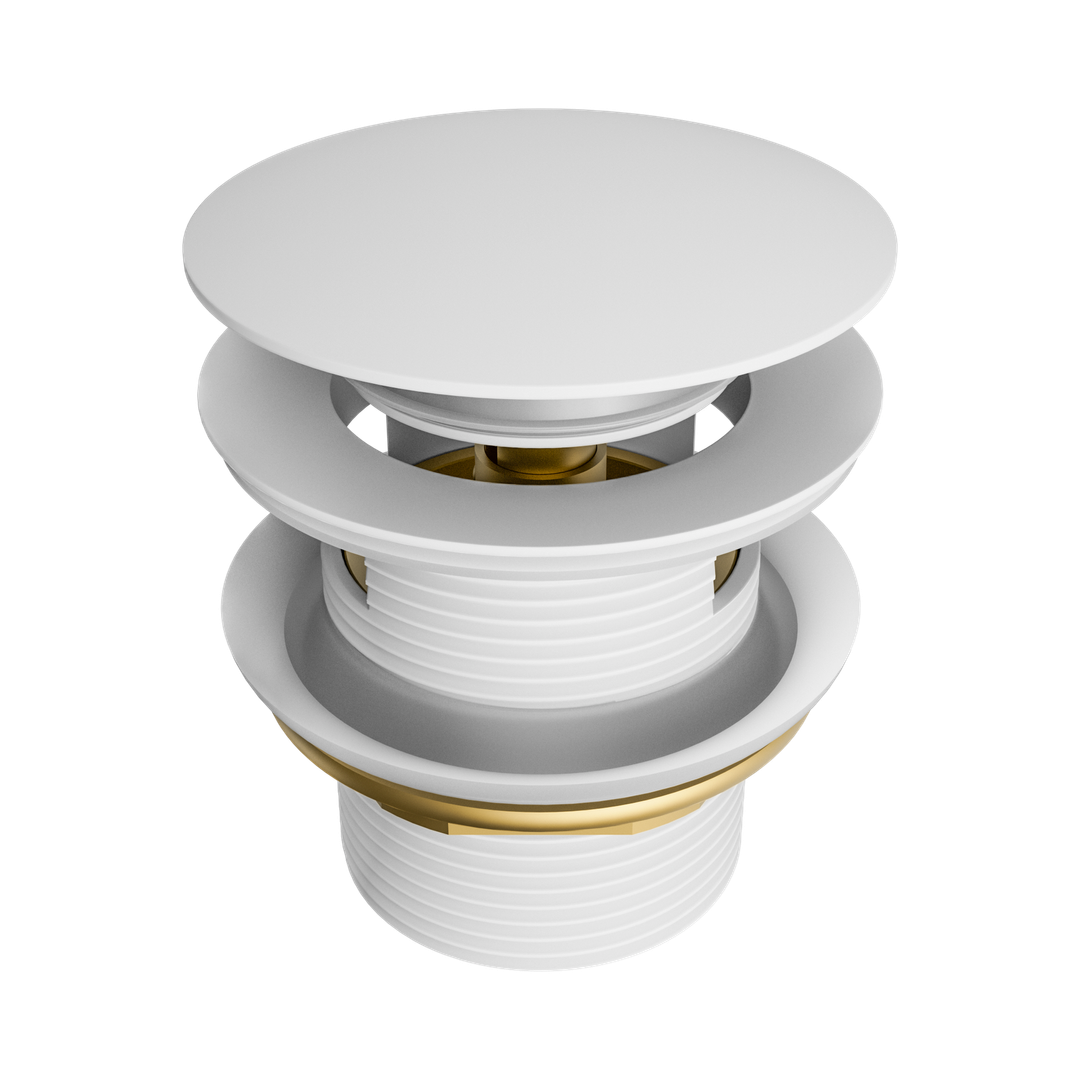 Nero Pop Up Bath Waste 40Mm With Overflow - Matte White