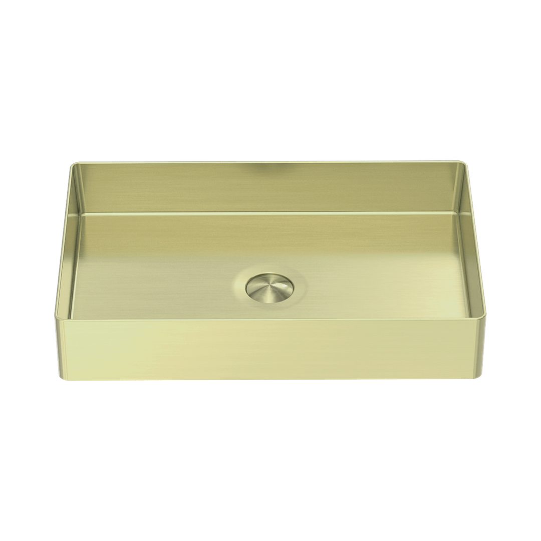 Nero Opal Rectangle Stainless Steel Basin - Brushed Gold