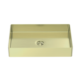 Nero Opal Rectangle Stainless Steel Basin - Brushed Gold