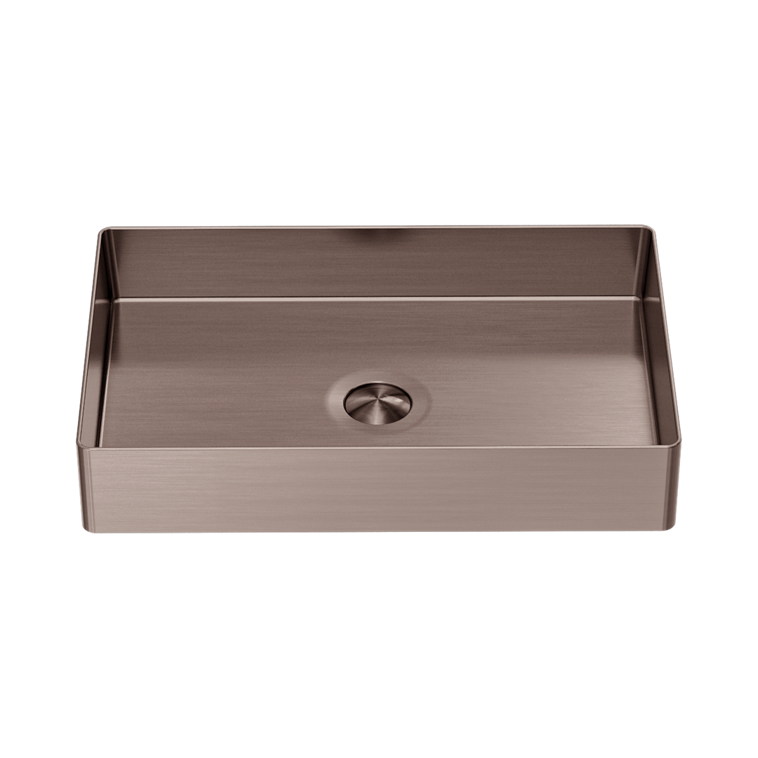 Nero Opal Rectangle Stainless Steel Basin - Brushed Bronze