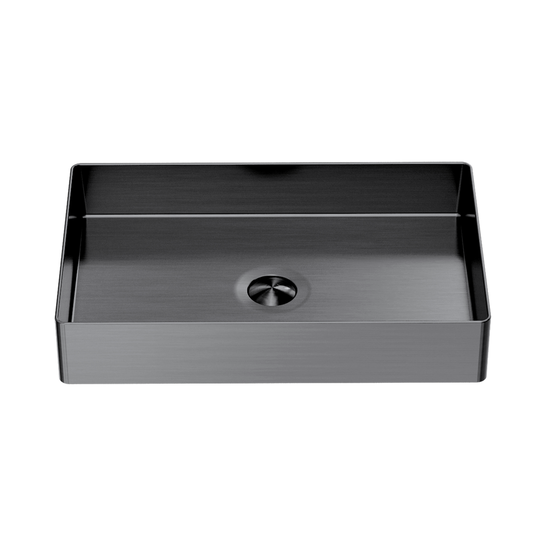 Nero Opal Rectangle Stainless Steel Basin - Graphite