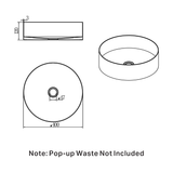 Nero Opal Round 400Mm Stainless Steel Basin - Brushed Nickel