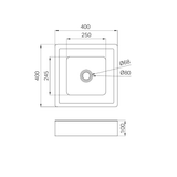 Nero Opal Square 400Mm Stainless Steel Basin - Brushed Bronze