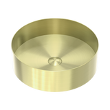 Nero Opal Round 400Mm Stainless Steel Basin - Brushed Gold