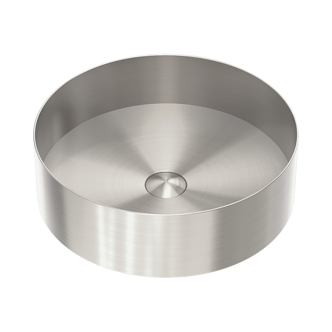 Nero Opal Round 400Mm Stainless Steel Basin - Brushed Nickel