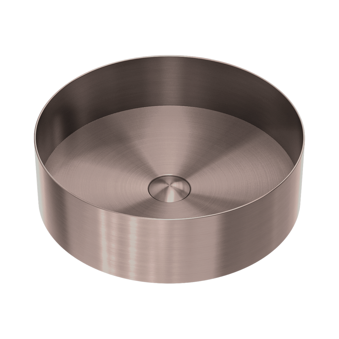 Nero Opal Round 400Mm Stainless Steel Basin - Brushed Bronze