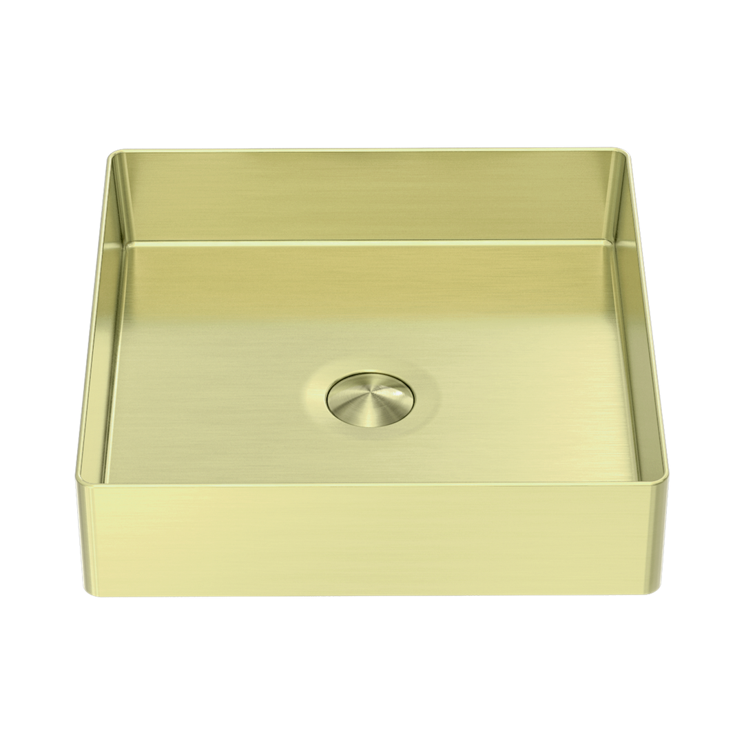 Nero Opal Square 400Mm Stainless Steel Basin - Brushed Gold