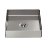 Nero Opal Square 400Mm Stainless Steel Basin - Brushed Nickel