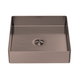 Nero Opal Square 400Mm Stainless Steel Basin - Brushed Bronze