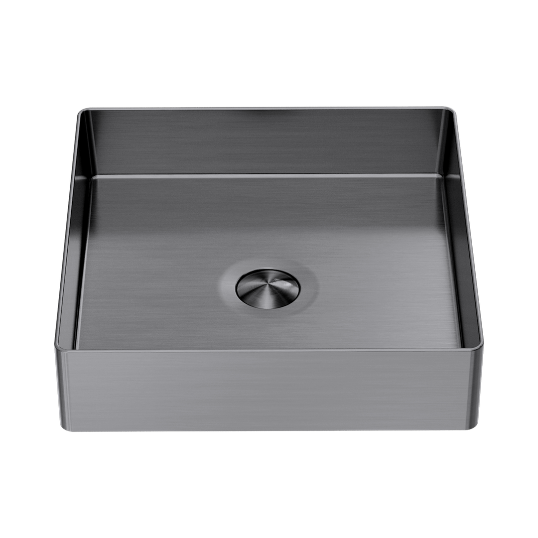 Nero Opal Square 400Mm Stainless Steel Basin - Graphite