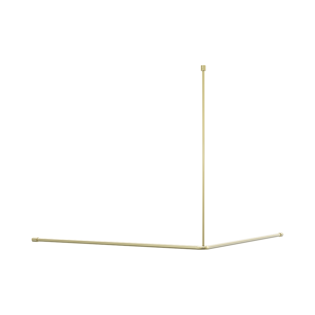 Nero Mecca Care Curtain Rail 1200X1200Mm 90 Degree - Brushed Gold
