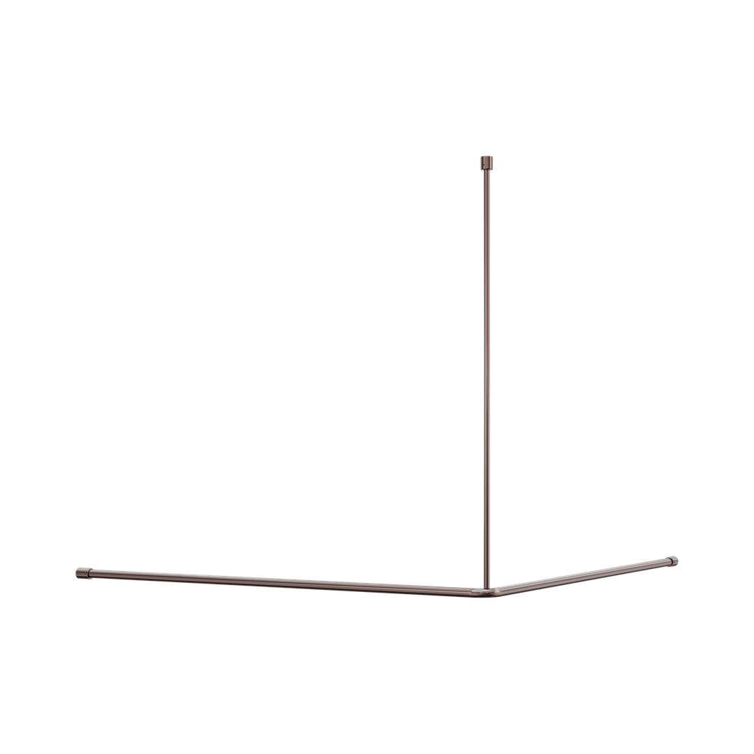 Nero Mecca Care Curtain Rail 1200X1200Mm 90 Degree - Brushed Bronze