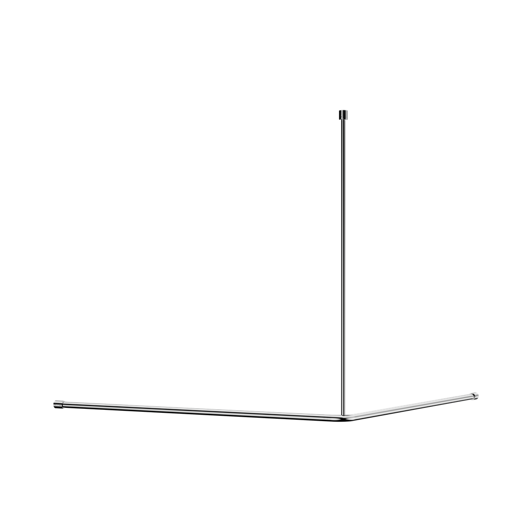 Nero Mecca Care Curtain Rail 1200X1200Mm 90 Degree - Chrome