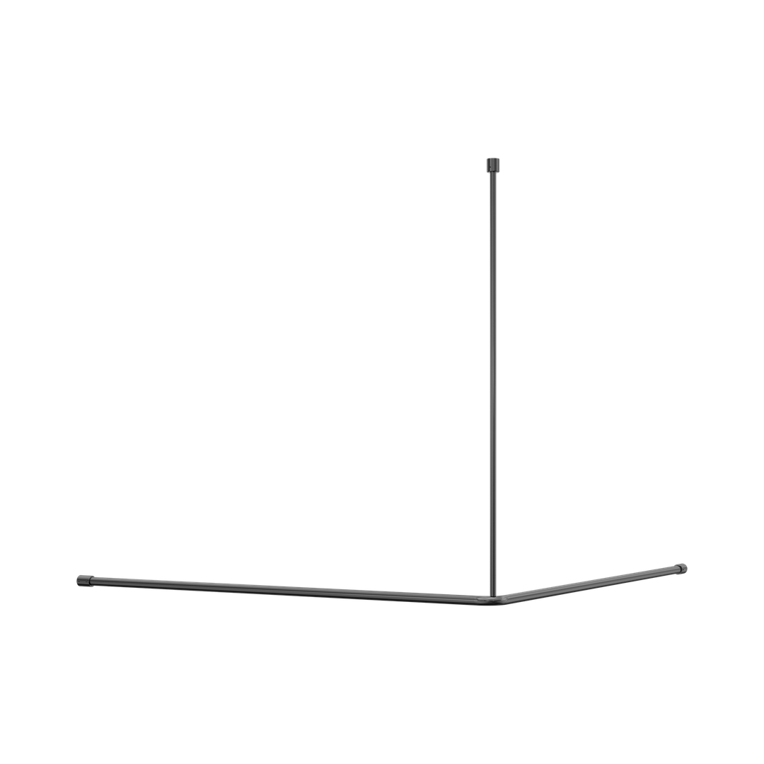 Nero Mecca Care Curtain Rail 1200X1200Mm 90 Degree - Gunmetal
