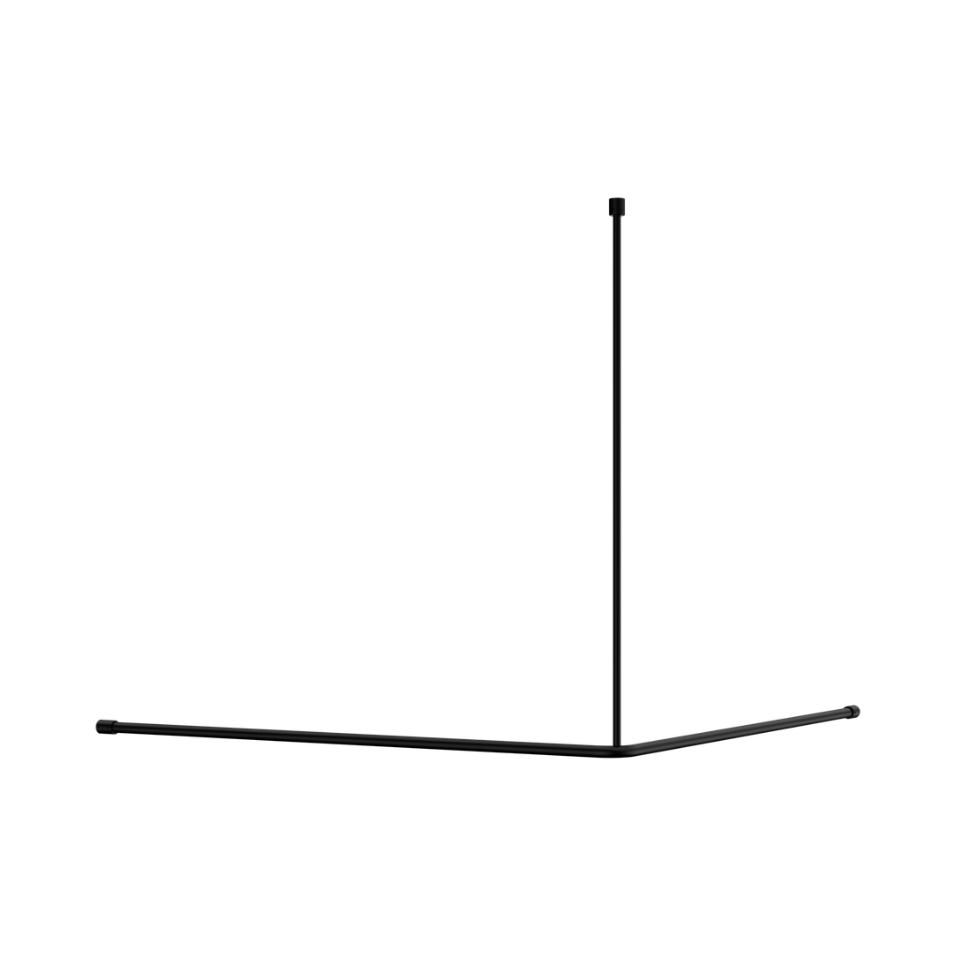 Nero Mecca Care Curtain Rail 1200X1200Mm 90 Degree - Matte Black