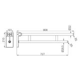 Nero Mecca Care Foldable Toilet Support Arm - Chrome