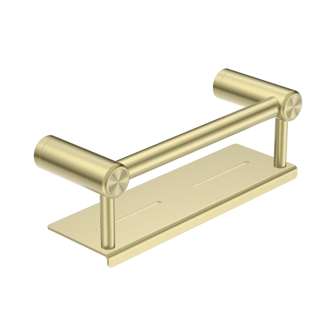 Mecca Care 25mm Nero Grab Rail With Shelf 300mm - Brushed Gold
