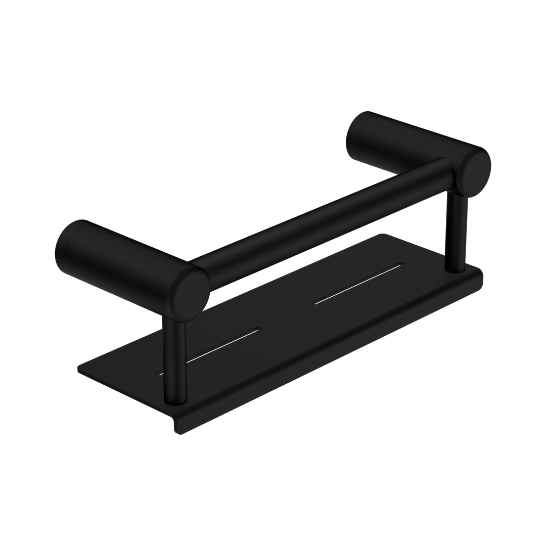 Nero Mecca Care 25mm Grab Rail With Shelf 300mm - Matte Black
