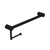 Nero Mecca Care 32mm Grab Rail With Toilet Roll Holder 450mm - Matt Black