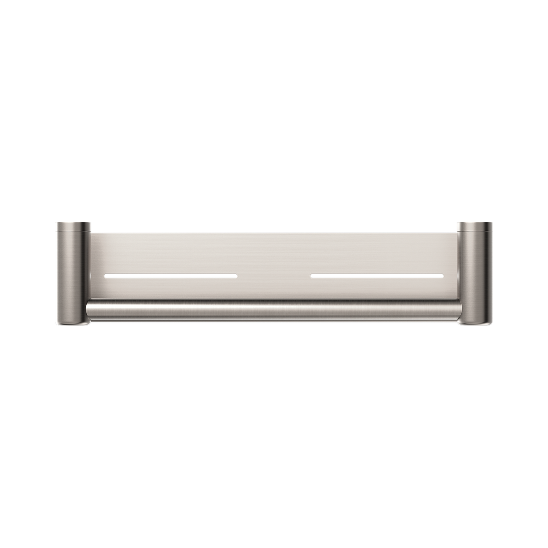 Mecca Care 25mm Nero Grab Rail With Shelf 450mm - Brushed Nickel