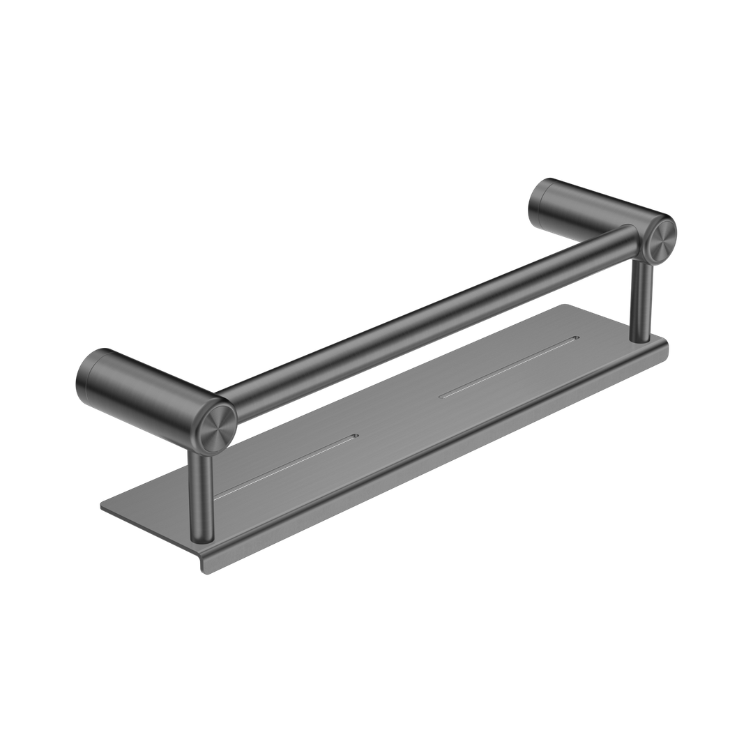 Nero Mecca Care 25mm Grab Rail With Shelf 450mm - Gun Metal