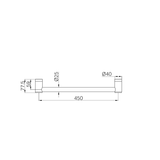 Mecca Care 25mm Nero Grab Rail 450mm - Chrome