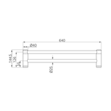 Mecca Care 25mm Double Nero Towel Grab Rail 600mm - Chrome