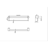 Mecca Care 32mm Nero Grab Rail With Towel Holder 600mm - Gunmetal