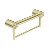 Mecca Care 32mm Grab Rail With Nero Towel Holder 300mm - Brushed Gold