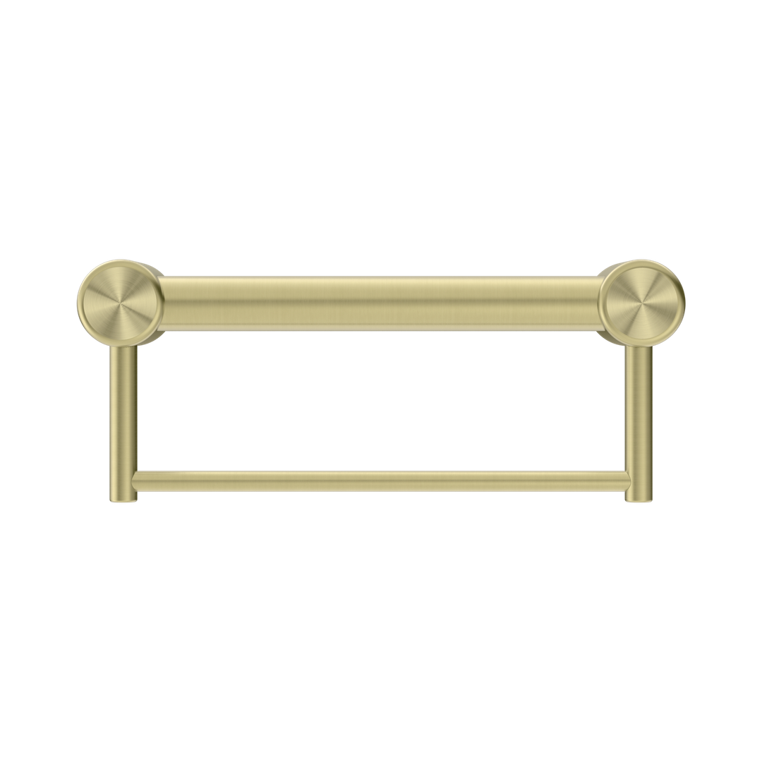 Mecca Care 32mm Grab Rail With Nero Towel Holder 300mm - Brushed Gold