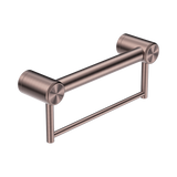 Mecca Care 32mm Grab Rail With Nero Towel Holder 300mm - Brushed Bronze