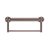 Mecca Care 32mm Grab Rail With Nero Towel Holder 300mm - Brushed Bronze