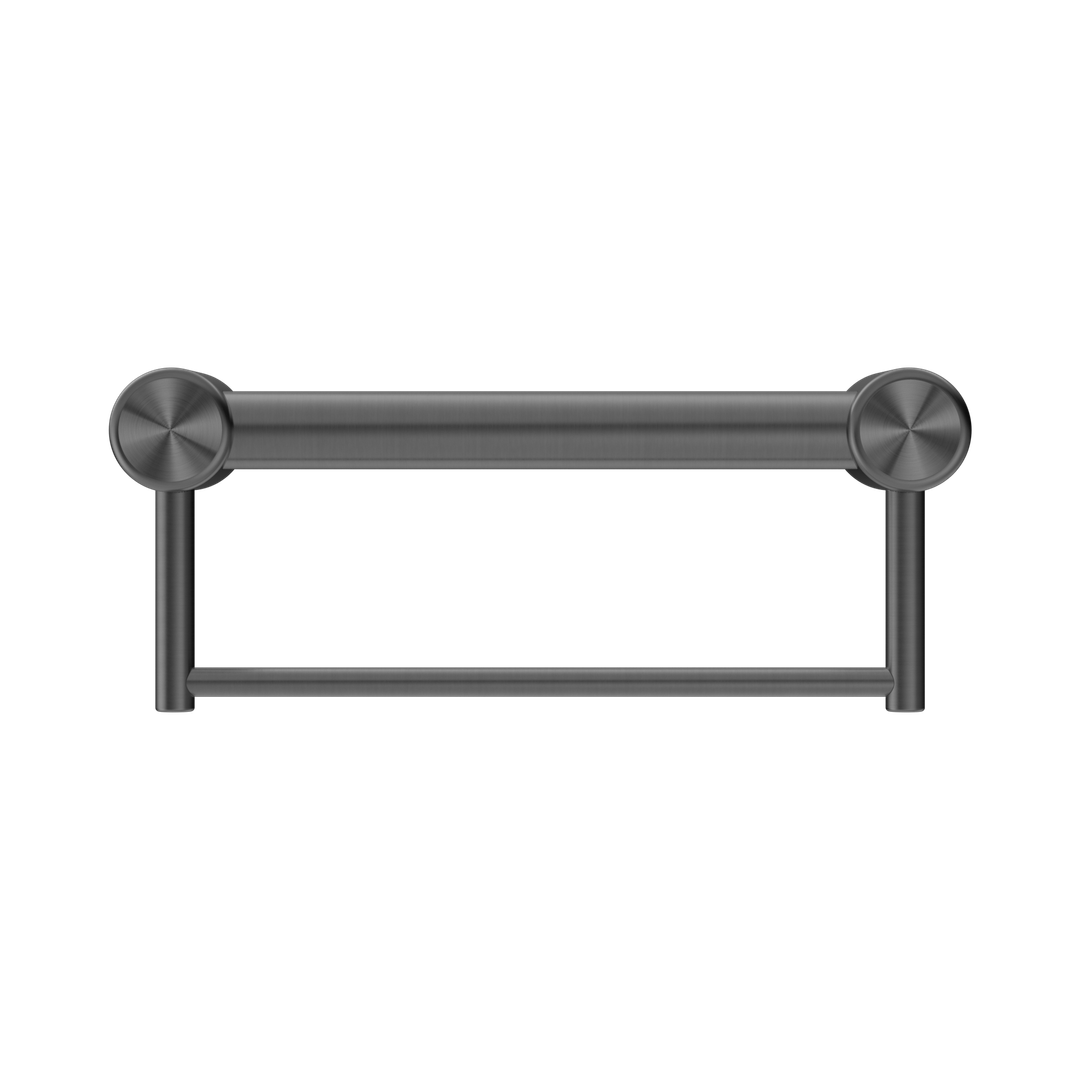 Mecca Care 32mm Grab Rail With Nero Towel Holder 300mm - Gun Metal