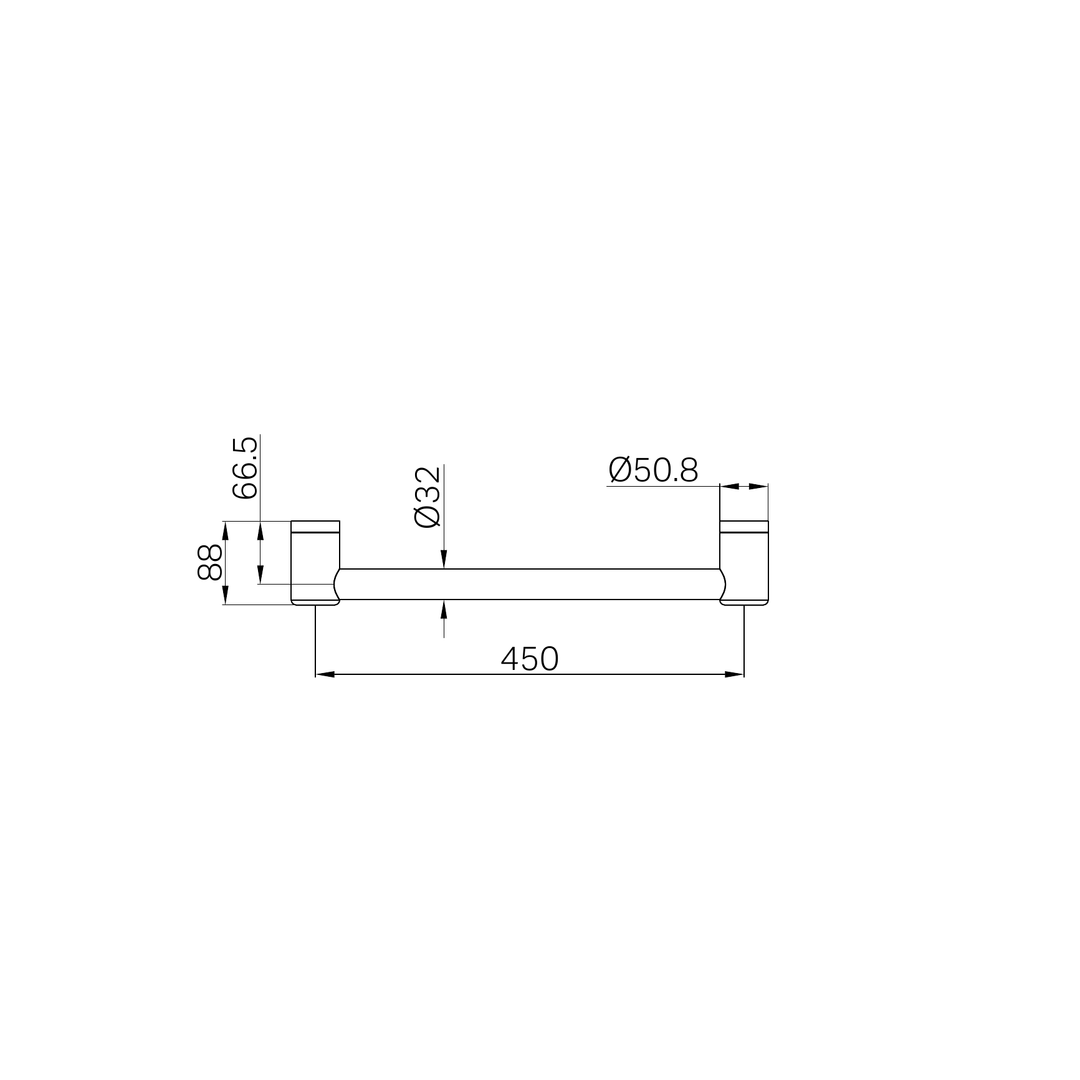 Mecca Care 32mm Nero Grab Rail 450mm - Brushed Gold