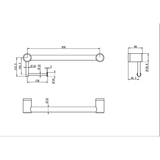 Nero Mecca Care 32mm Grab Rail With Toilet Roll Holder 450mm - Brushed Nickel