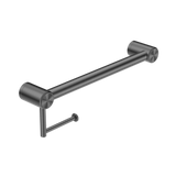 Nero Mecca Care 32mm Grab Rail With Toilet Roll Holder 450mm - Gunmetal