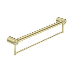Nero Mecca Care 32mm Grab Rail With Towel Holder 600mm - Brushed Gold
