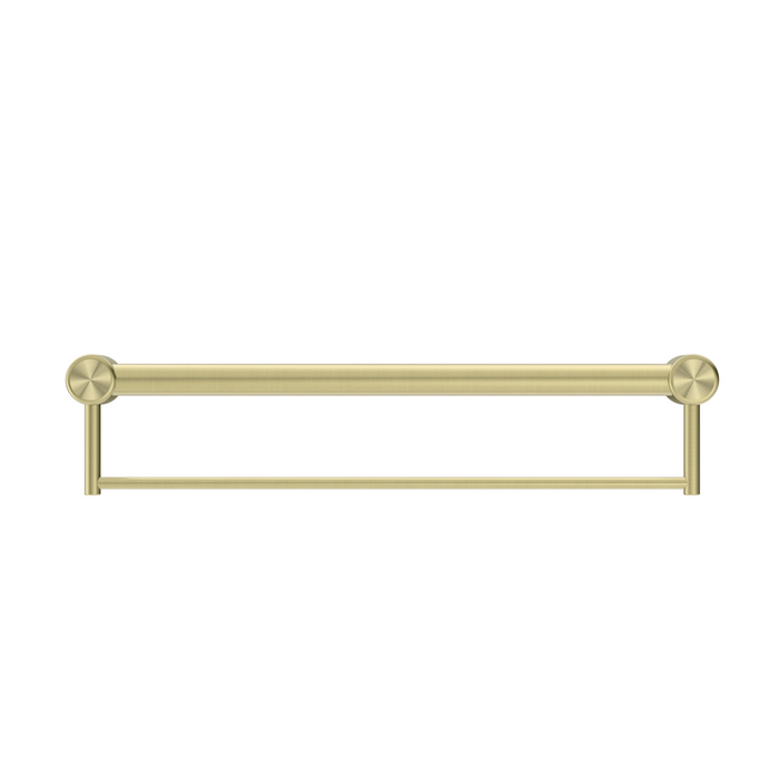 Nero Mecca Care 32mm Grab Rail With Towel Holder 600mm - Brushed Gold