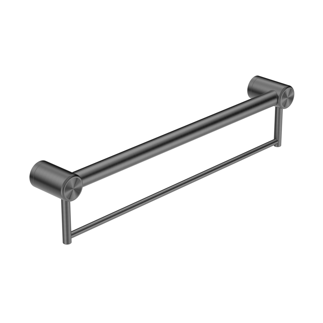 Nero Mecca Care 32mm Grab Rail With Towel Holder 600mm - Gunmetal