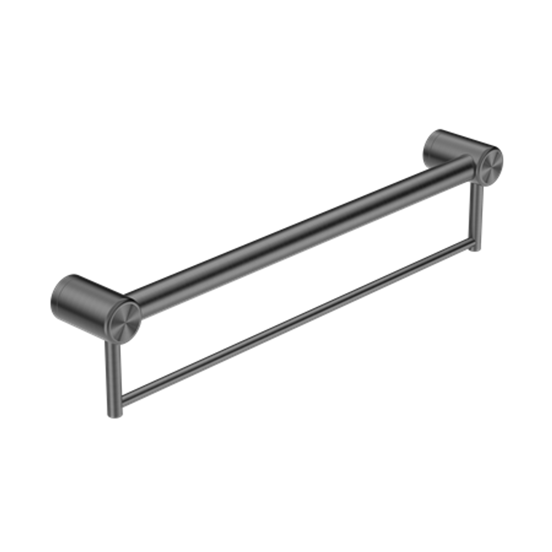 Nero Mecca Care 32mm Grab Rail With Towel Holder 600mm - Gun Metal