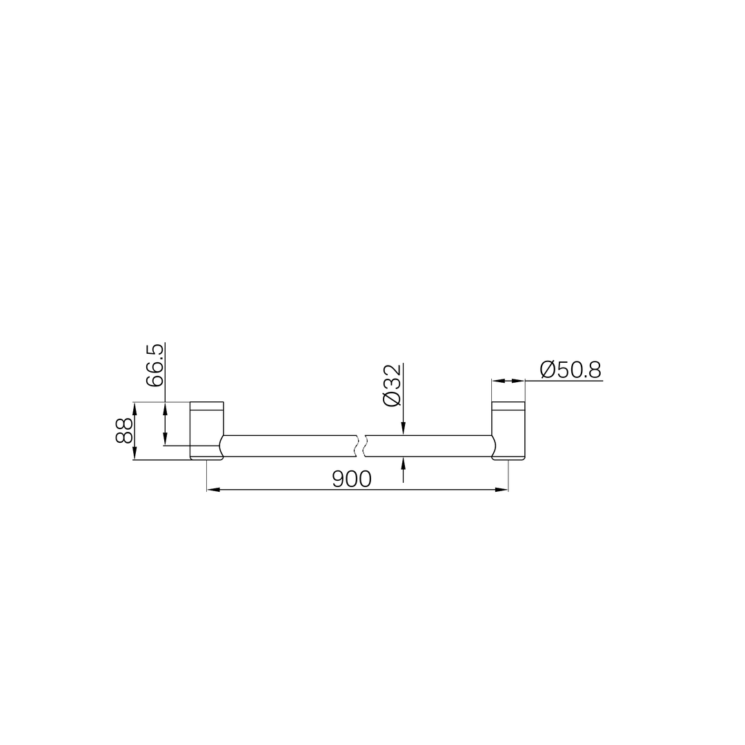 Mecca Care 32mm Nero Grab Rail 900mm - Brushed Bronze