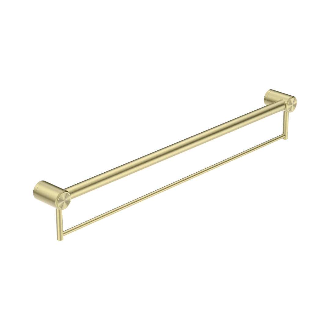 Mecca Care 32mm Grab Rail With Nero Towel Holder 900mm - Brushed Gold