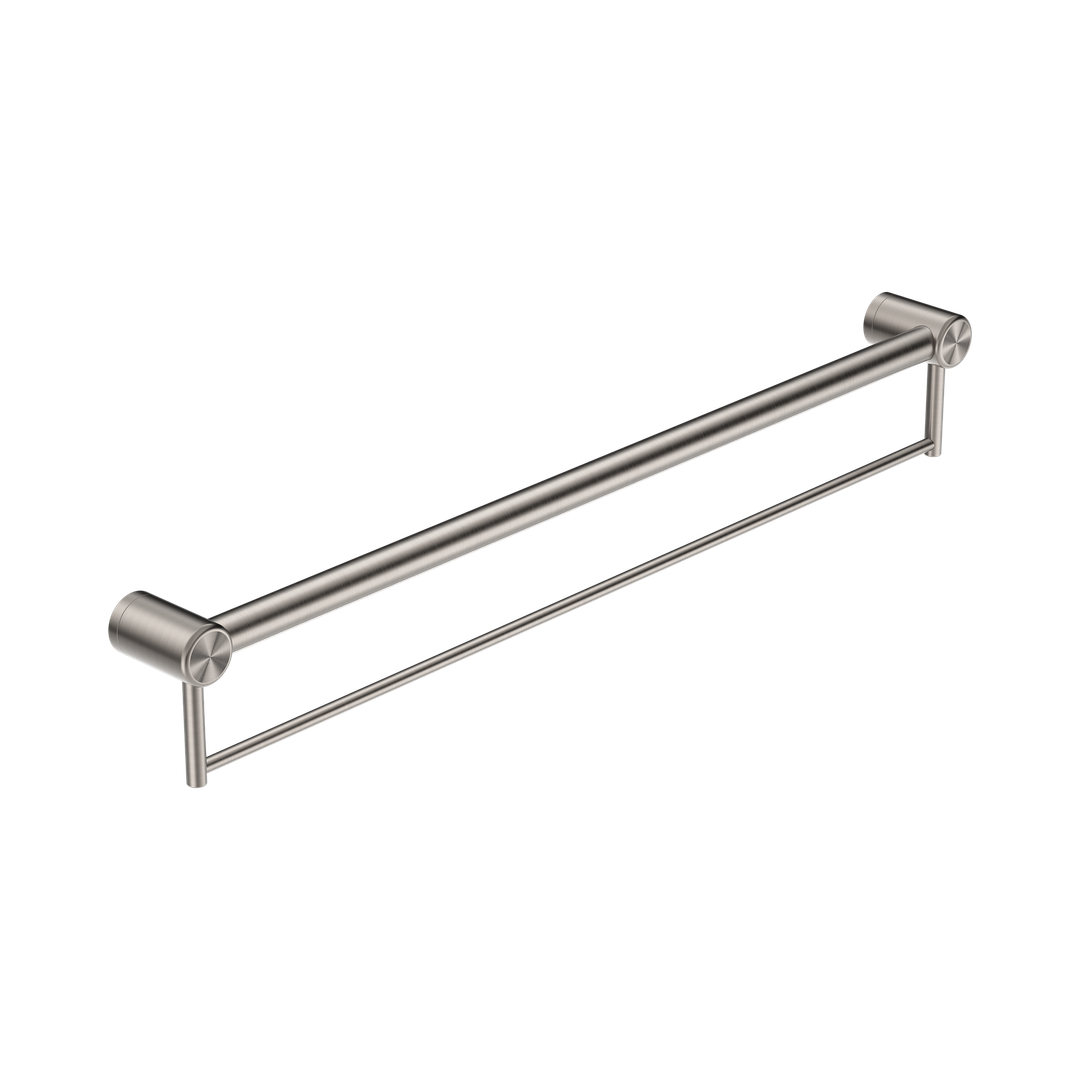 Mecca Care 32mm Grab Rail With Nero Towel Holder 900mm - Brushed Nickel