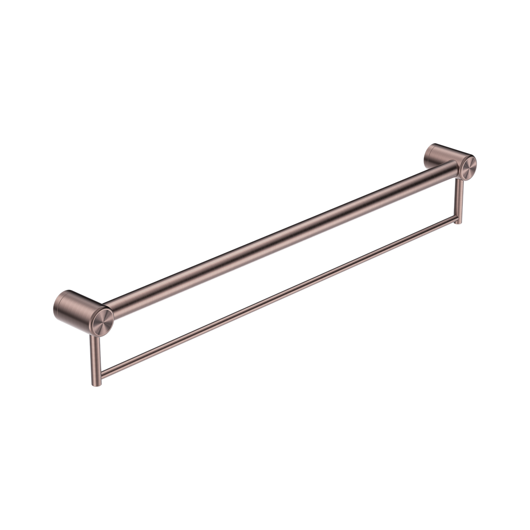 Mecca Care 32mm Grab Rail With Nero Towel Holder 900mm - Brushed Bronze