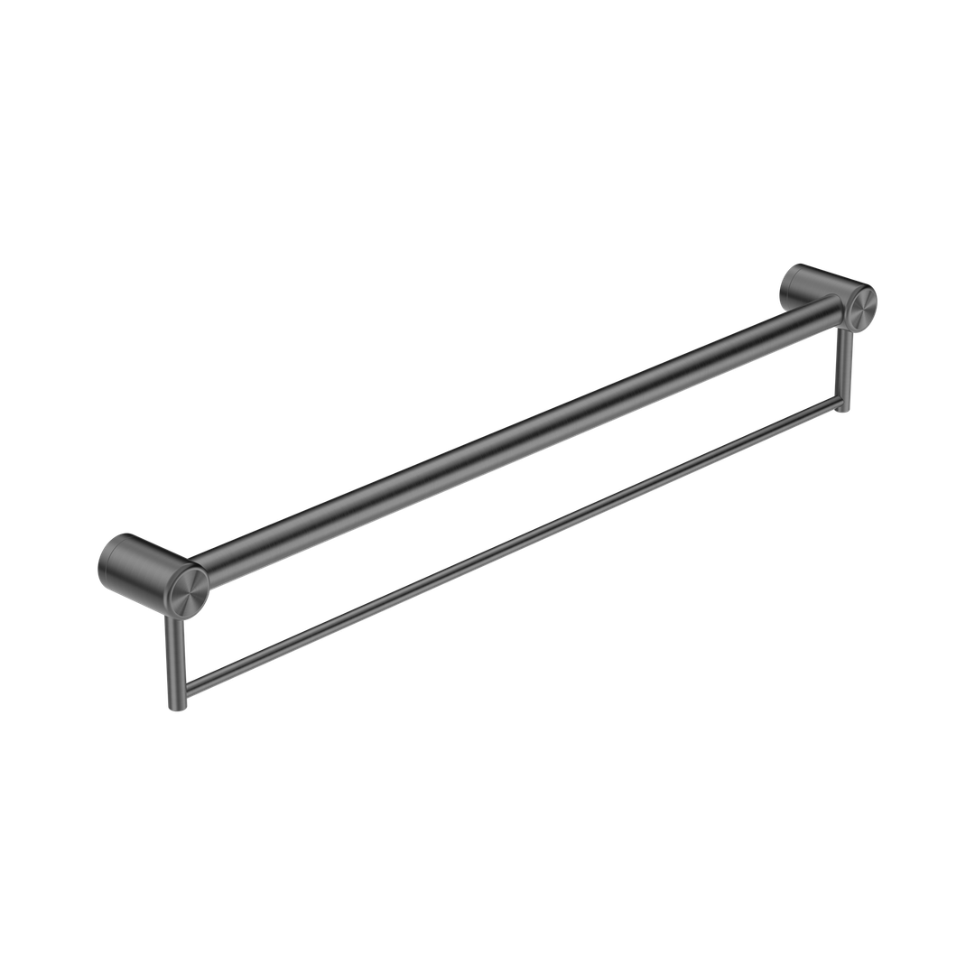 Mecca Care 32mm Grab Rail With Nero Towel Holder 900mm - Gun Metal